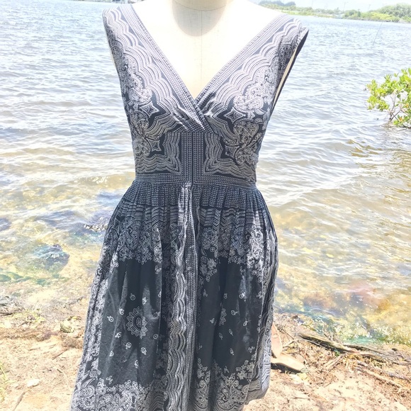 Blue Plate Dresses & Skirts - Blue Plate Embroidered Print Sleeveless Dress
